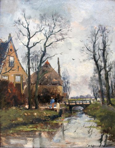 Boederij met hooiberg