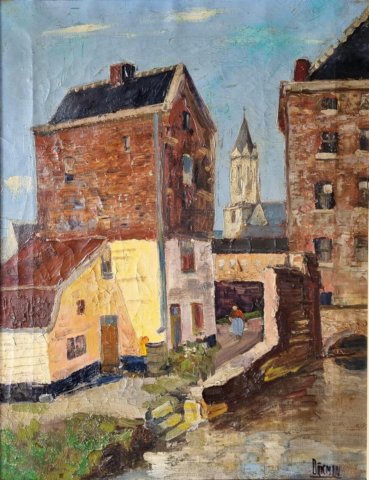 1321, Huis op Jeker met St. Janskerk, Maastricht