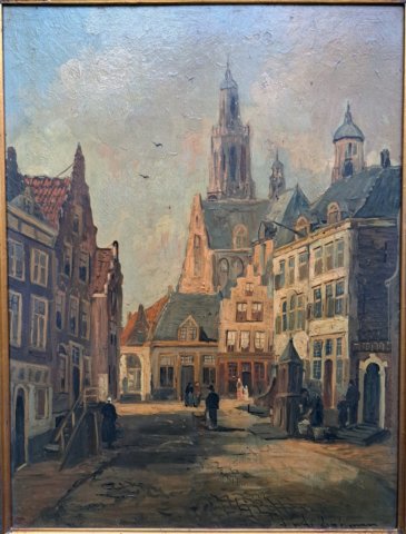 1324, Stadsgezicht, straat en pomp